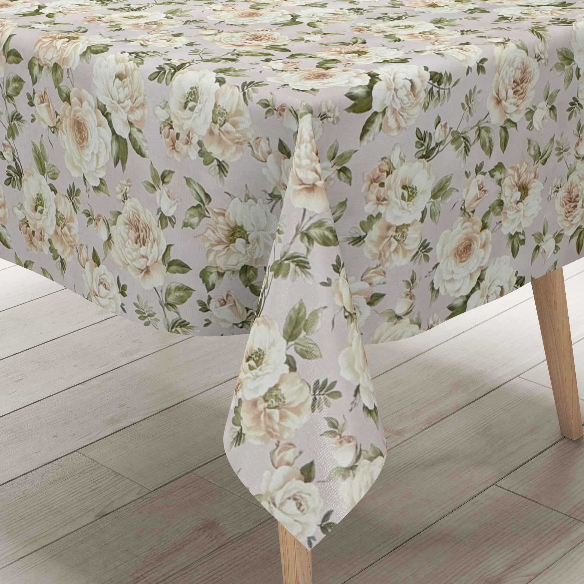 Wachstuch Tischdecke Rosen auf altrosa