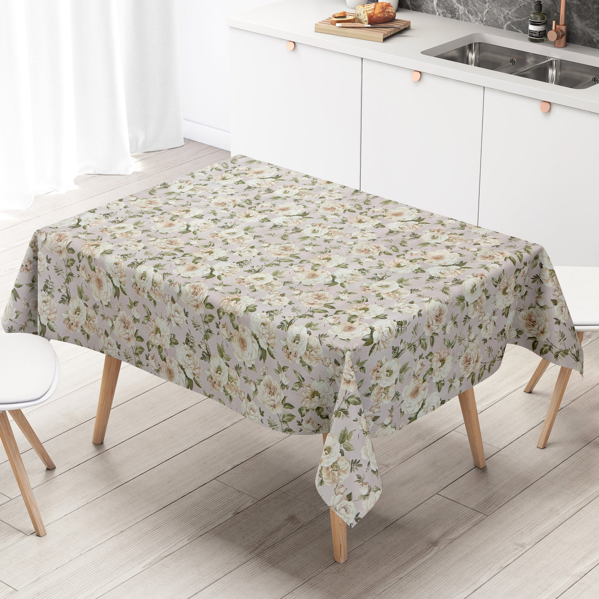Wachstuch Tischdecke Rosen auf altrosa