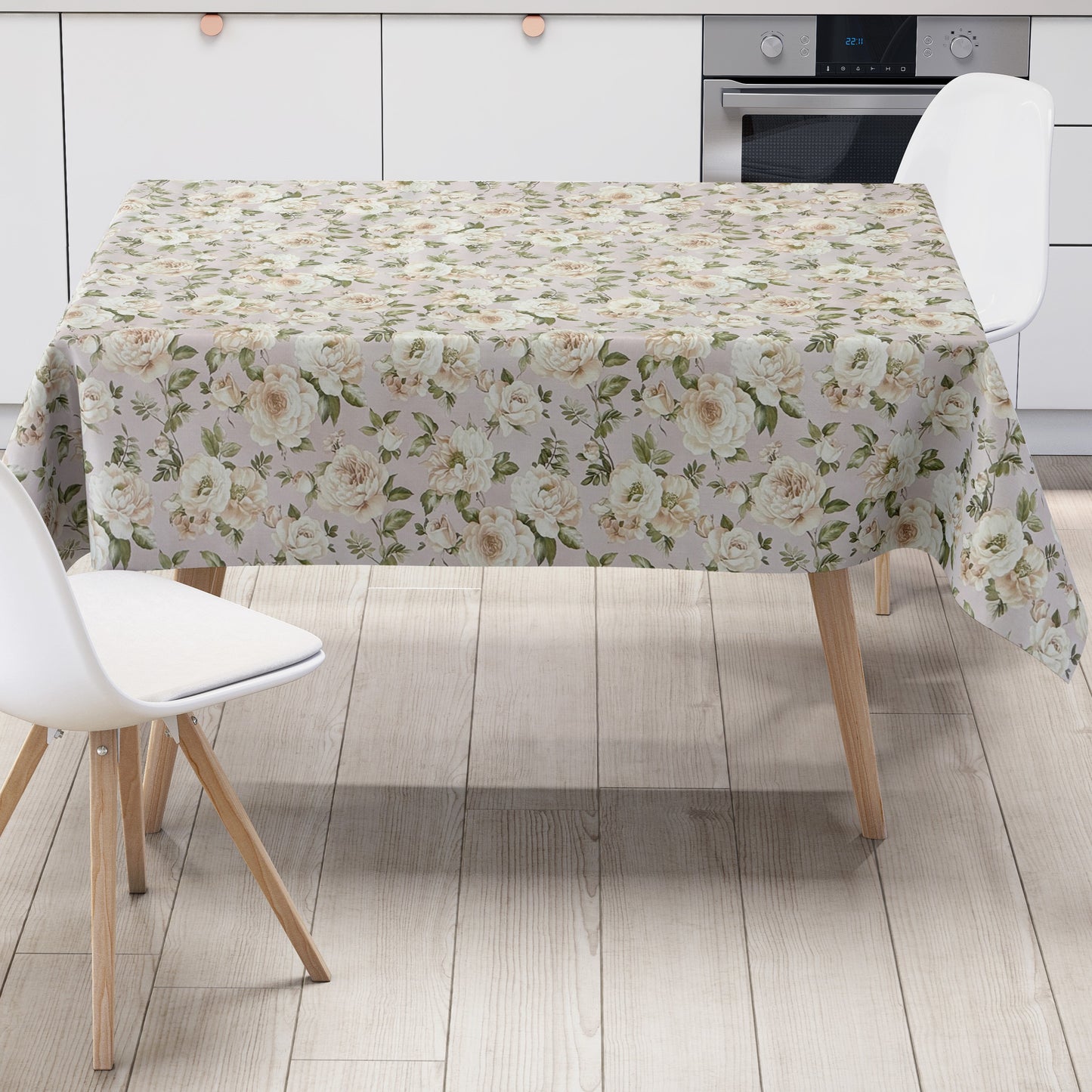 Wachstuch Tischdecke Rosen auf altrosa