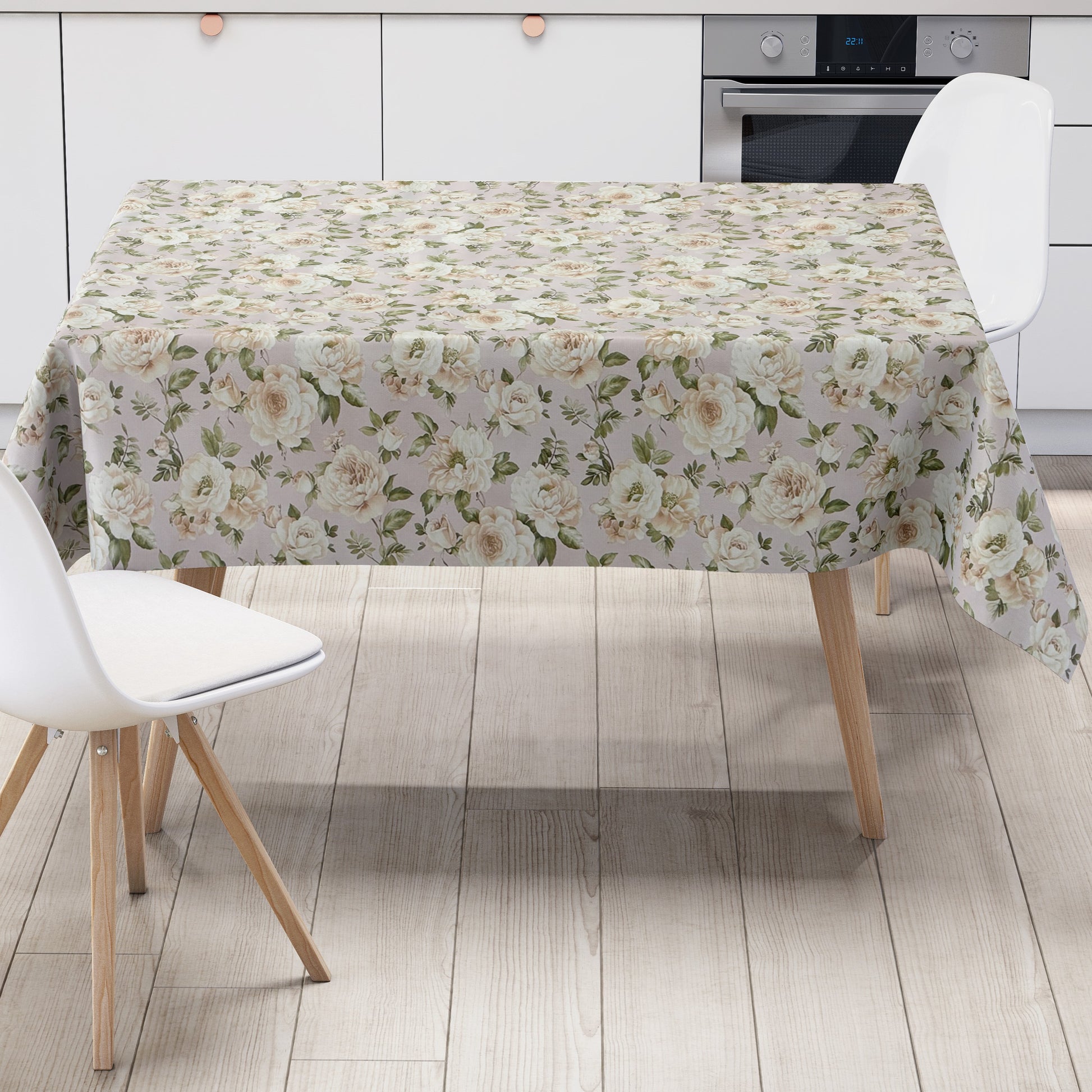Wachstuch Tischdecke Rosen auf altrosa