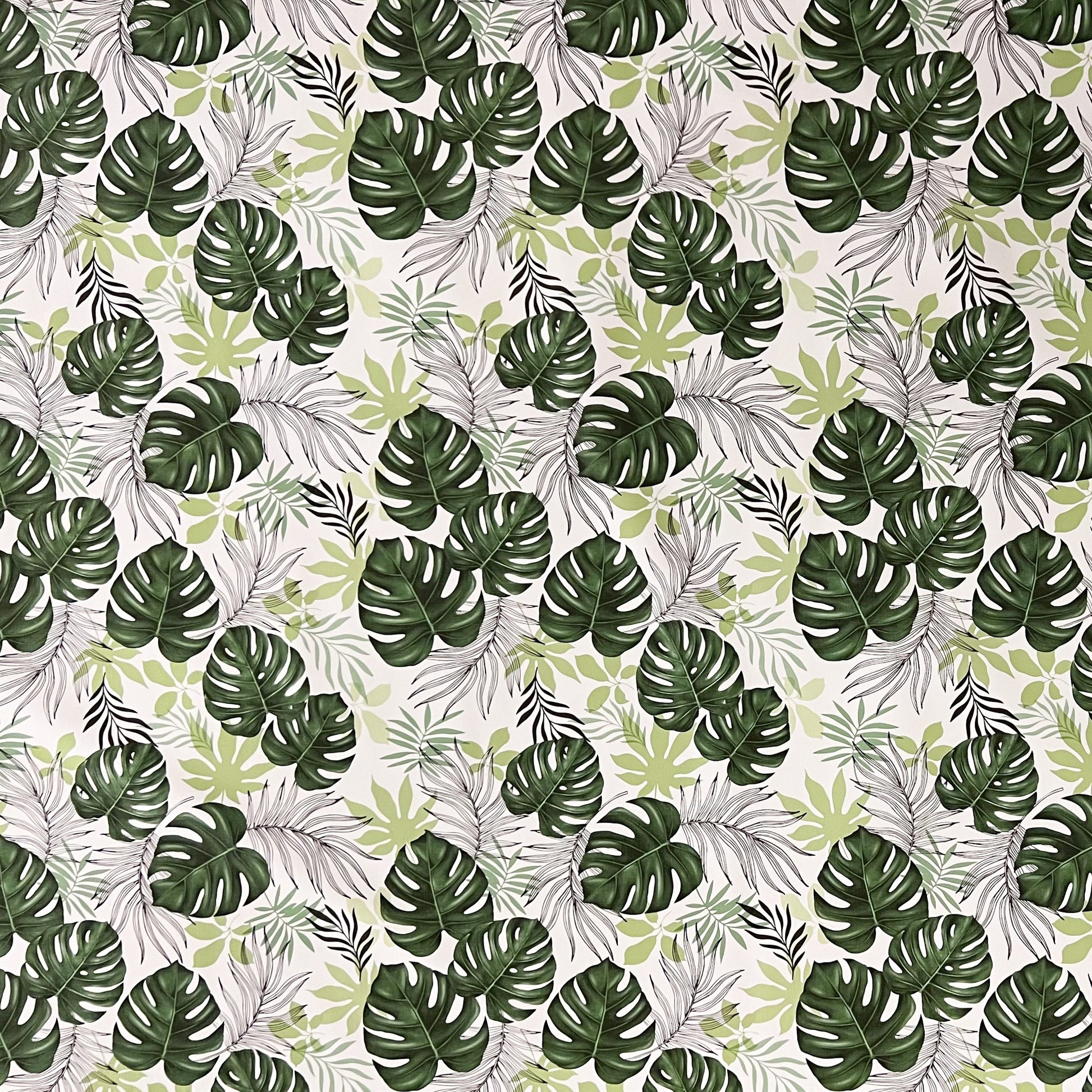 Wachstuch Tischdecke geprägt Palmen Blätter Monstera