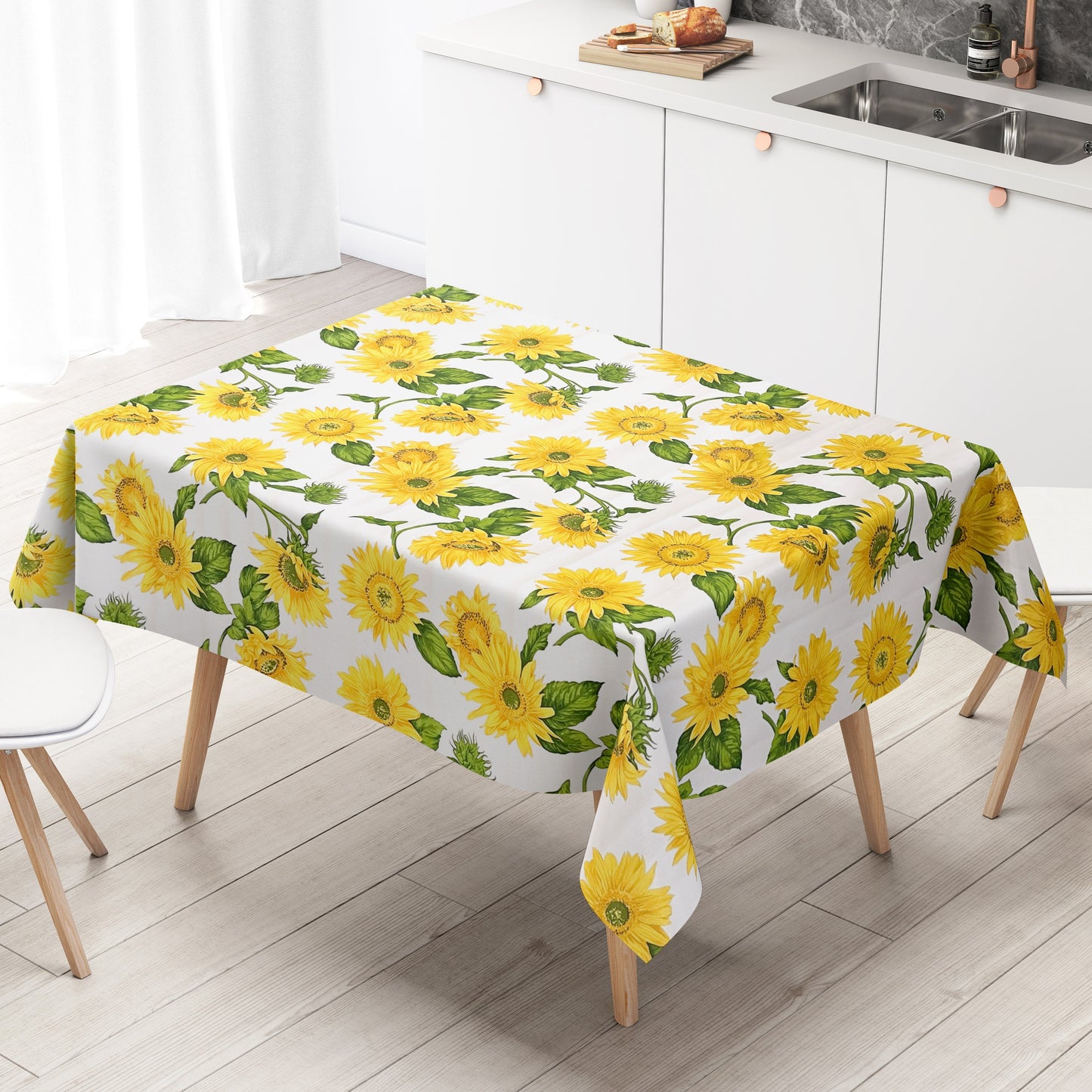 Nappe toile cirée vendue au mètre 01301-00 Pâques Lapin de Pâques Tulipes carrée ronde ovale