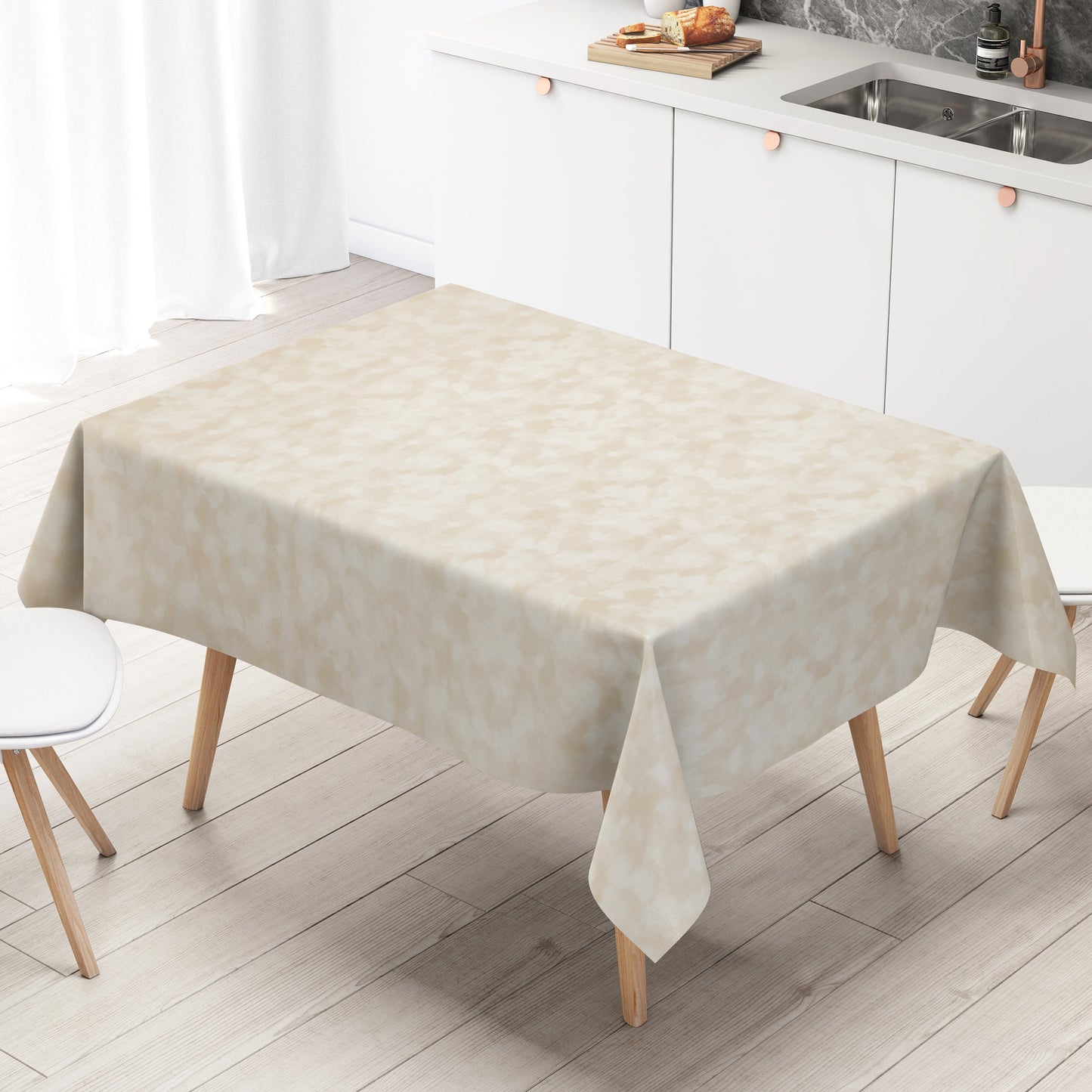 Wachstuch Tischdecke beige marmoriert