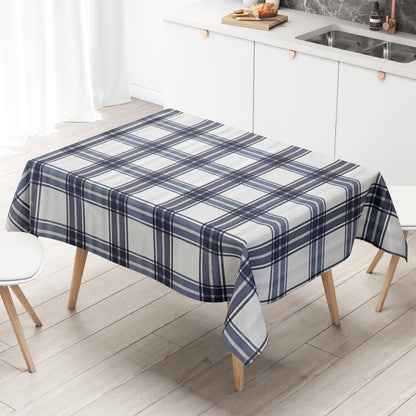 Wachstuch Tischdecke kariert blau