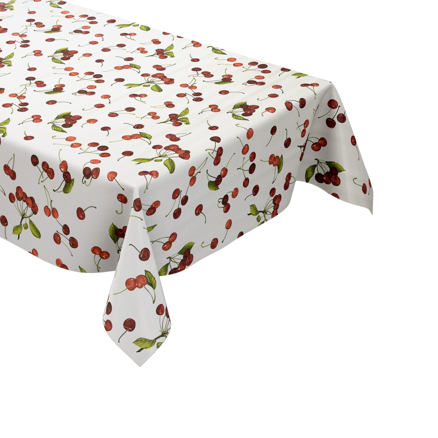 Wachstuch Tischdecke Kirschen weiss