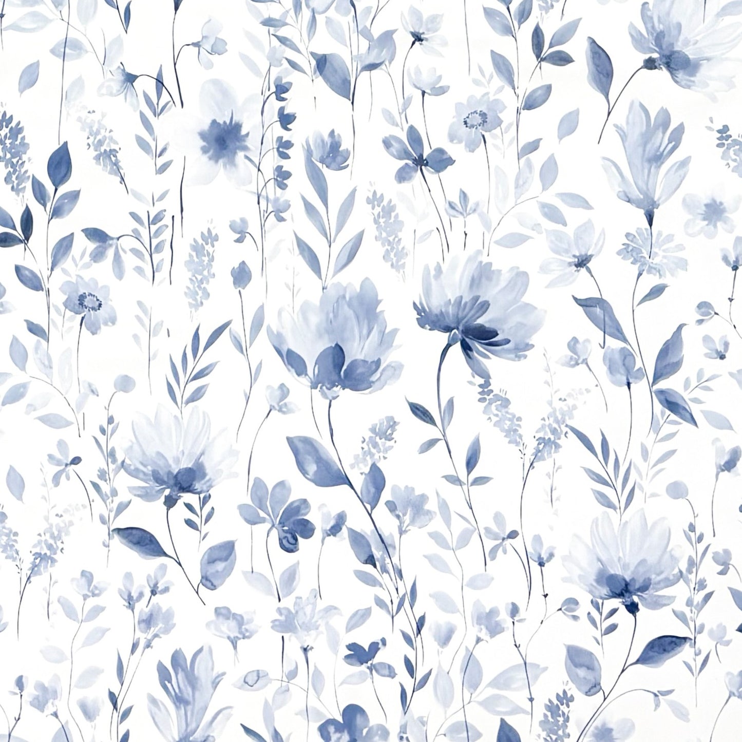 Wachstuch Tischdecke  K150242 blau Blumenwiese Blüten eckig rund oval