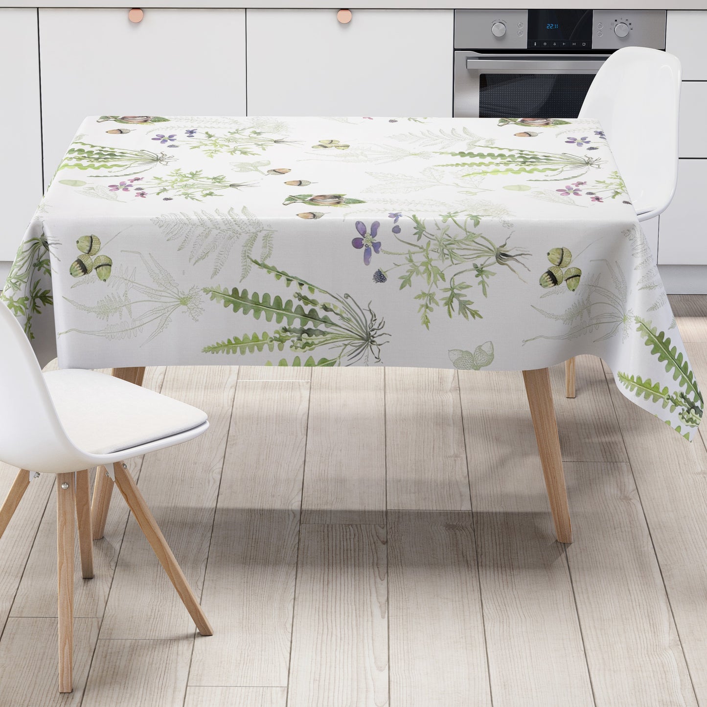 Wachstuch Tischdecke K150245 Herbst Eicheln Kastanien Laub eckig rund oval