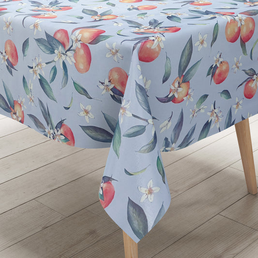 Wachstuch Tischdecke hellblau Orangen