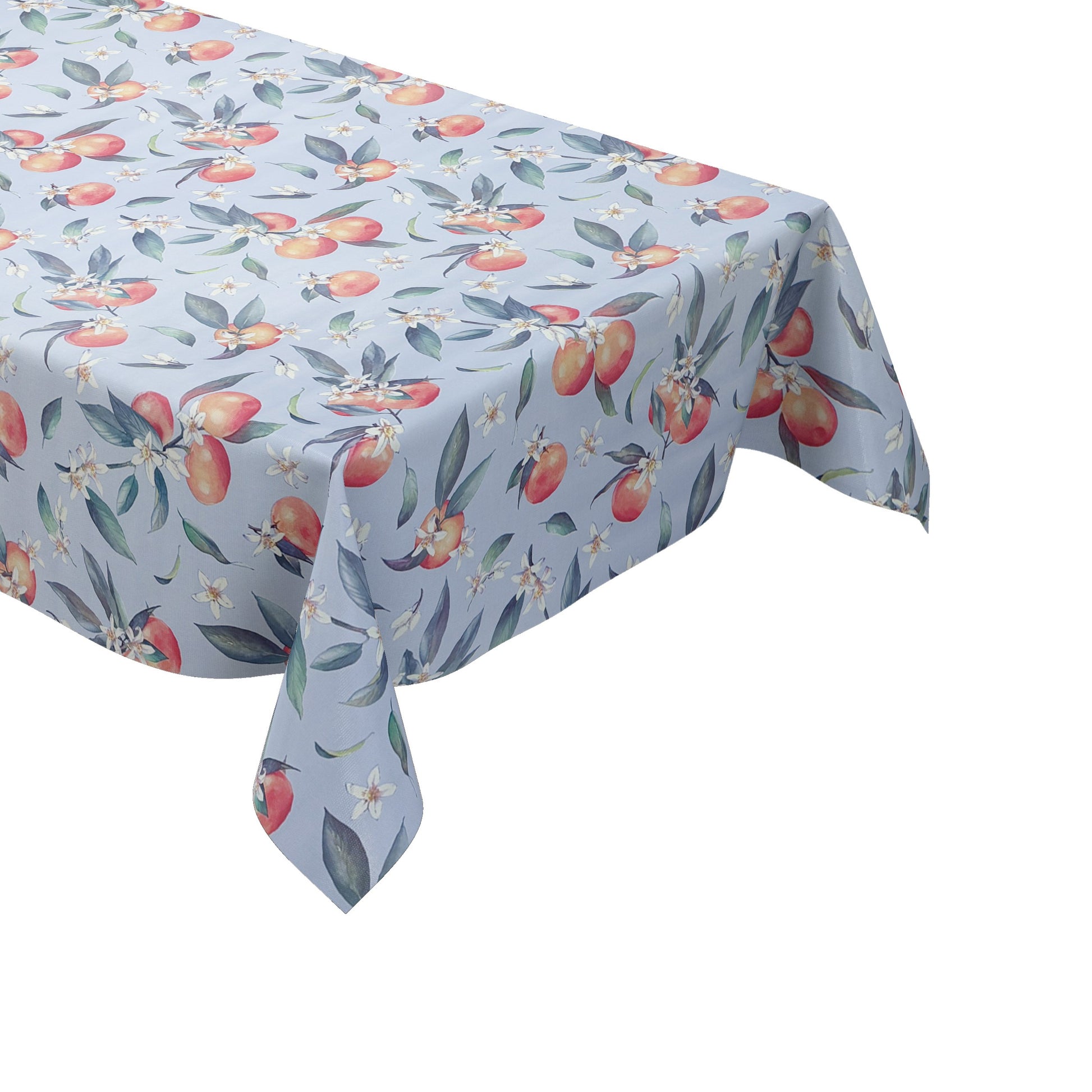 Wachstuch Tischdecke hellblau Orangen