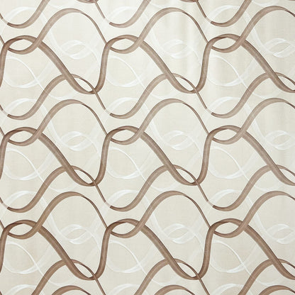 Wachstuch Tischdecke beige braun Wellen Linien
