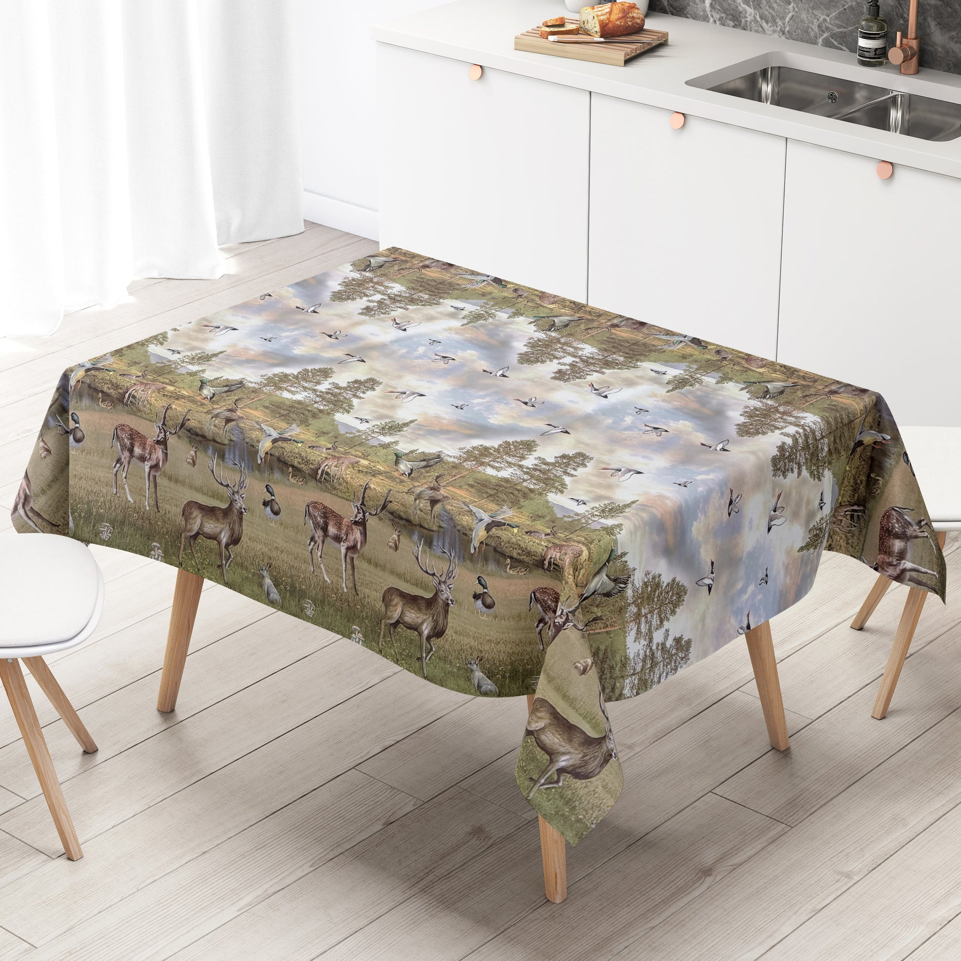 Wachstuch Tischdecke Wild Jagdmotiv