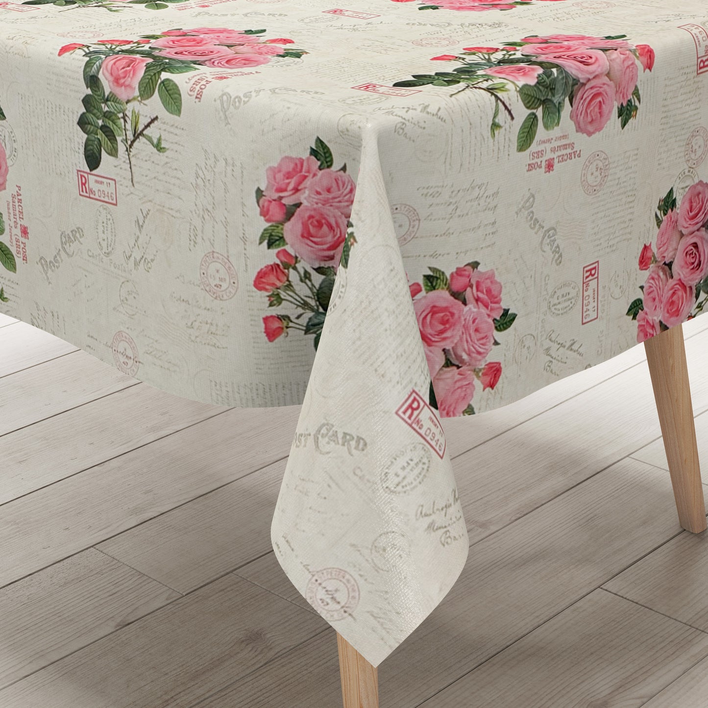 Wachstuch Tischdecke rosa Rosen