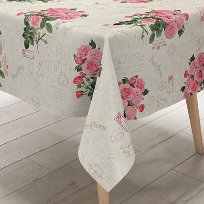 Wachstuch Tischdecke rosa Rosen