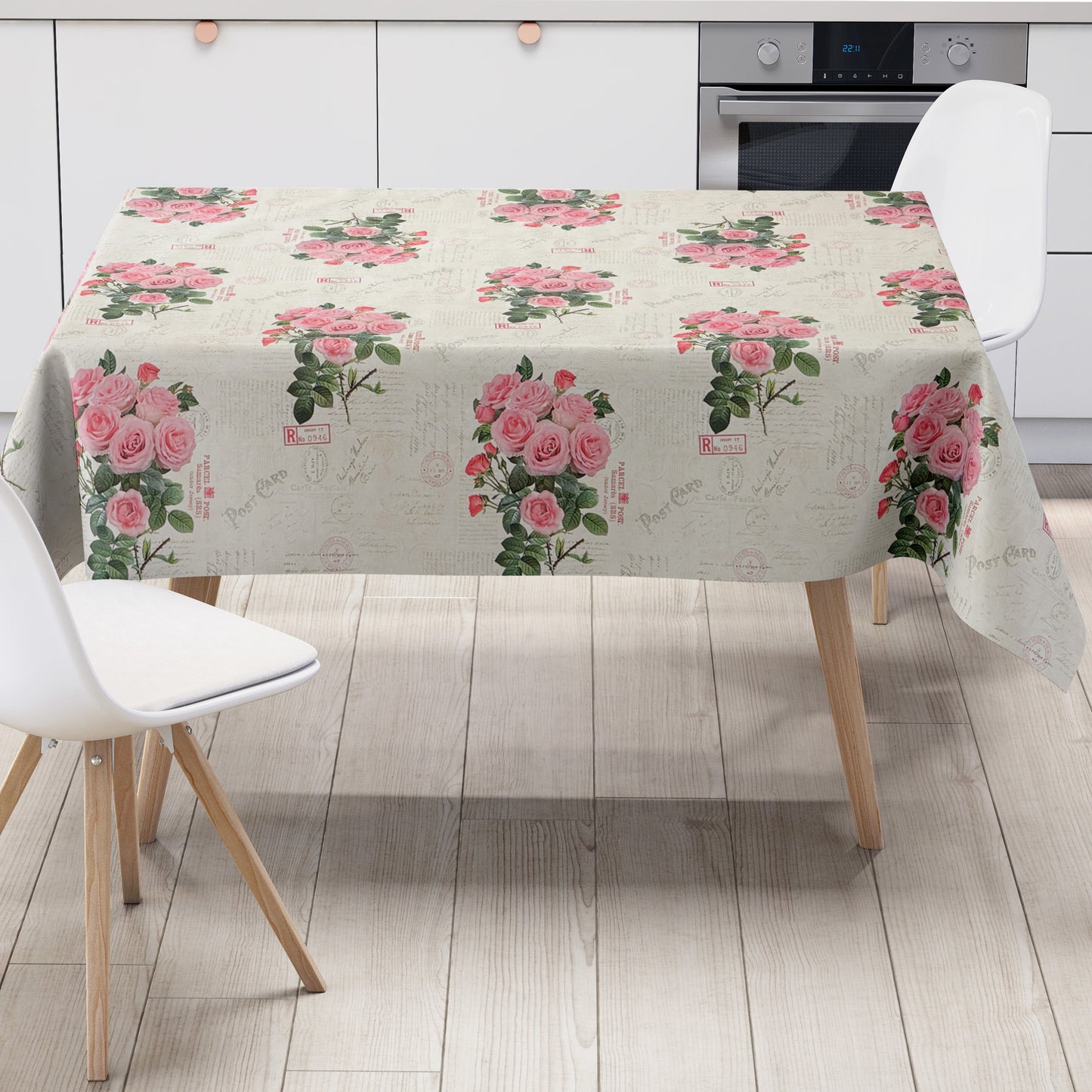 Wachstuch Tischdecke rosa Rosen