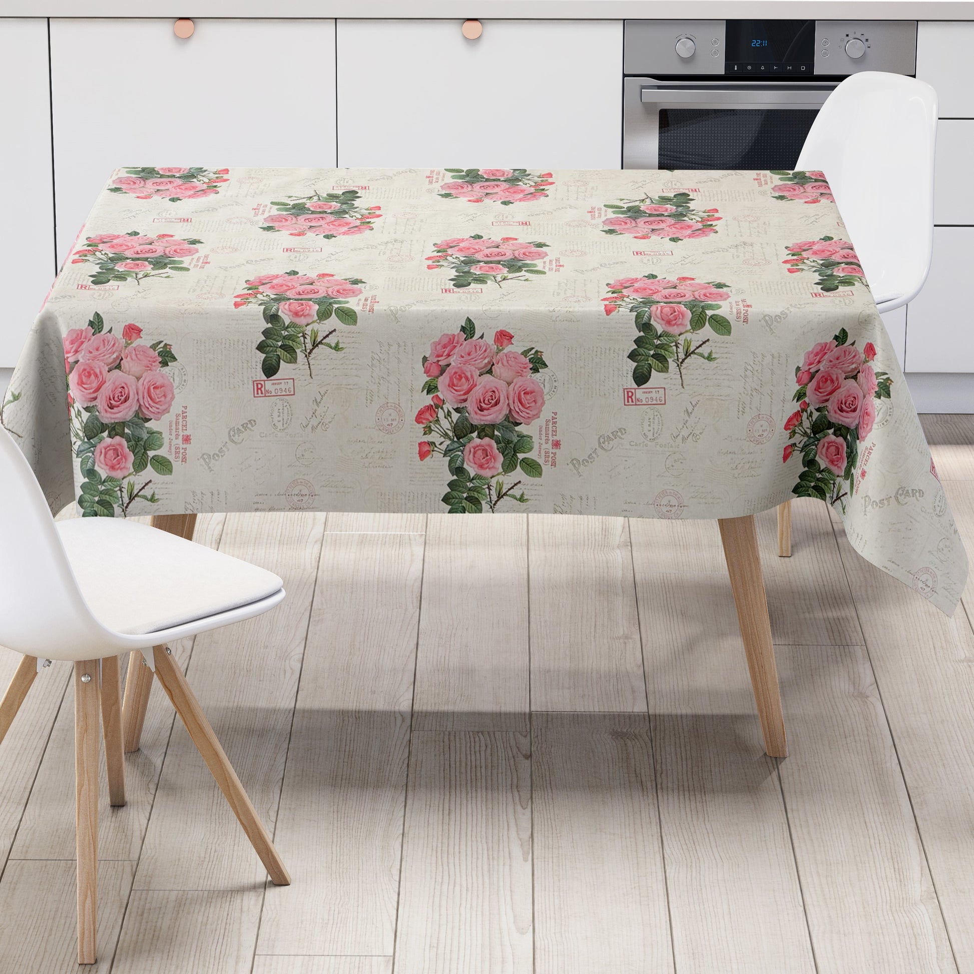 Wachstuch Tischdecke rosa Rosen