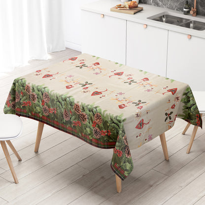 Wachstuch Tischdecke K19A Weihnachten Advent Tannenzapfen eckig rund oval