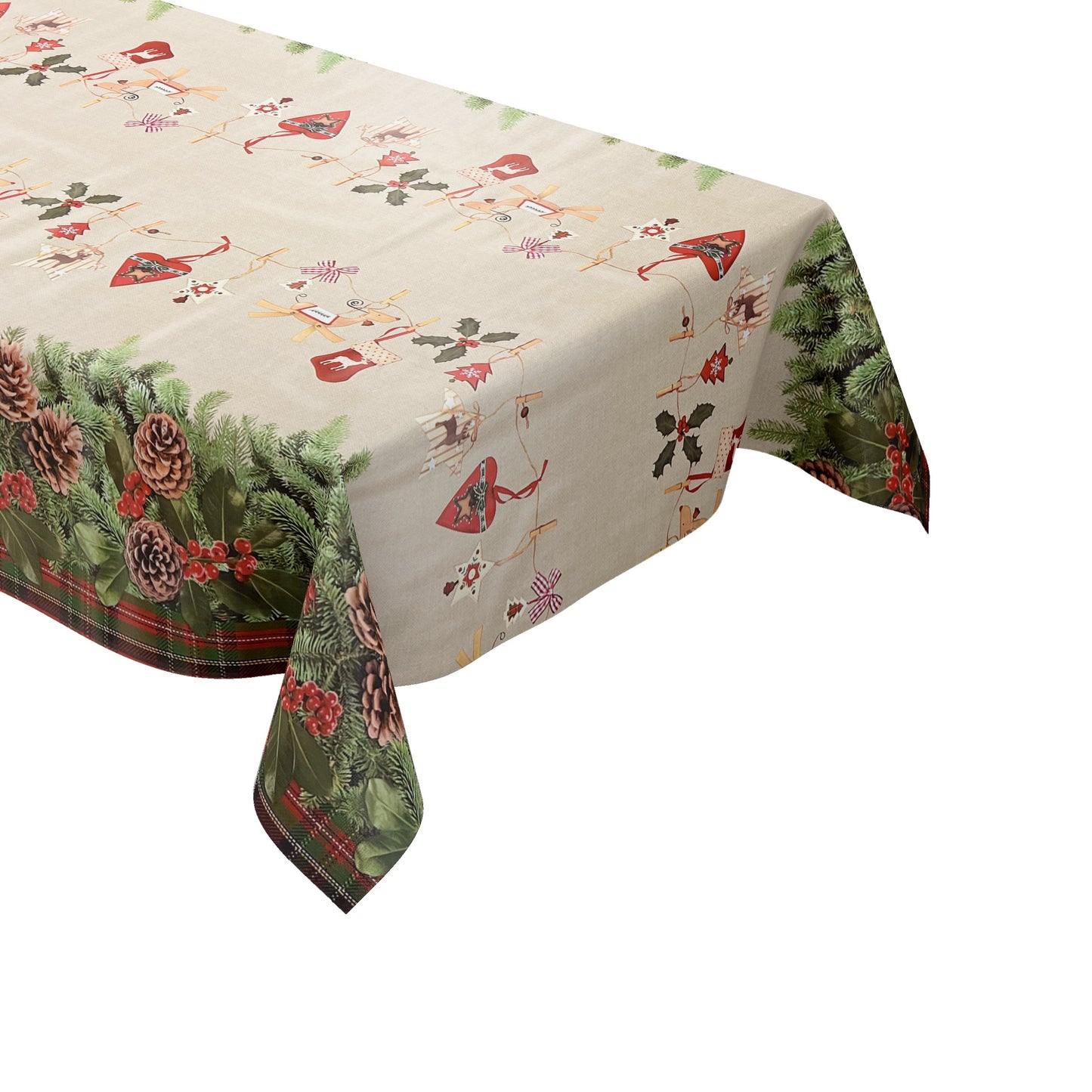 Wachstuch Tischdecke K19A Weihnachten Advent Tannenzapfen eckig rund oval