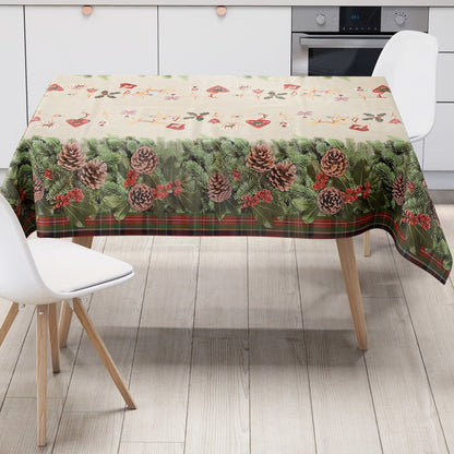 Wachstuch Tischdecke K19A Weihnachten Advent Tannenzapfen eckig rund oval