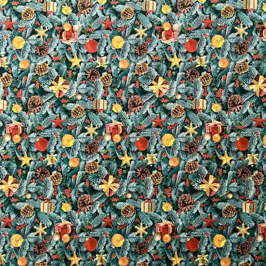 Wachstuchtischdecke Weihanchten Tannenzapfen