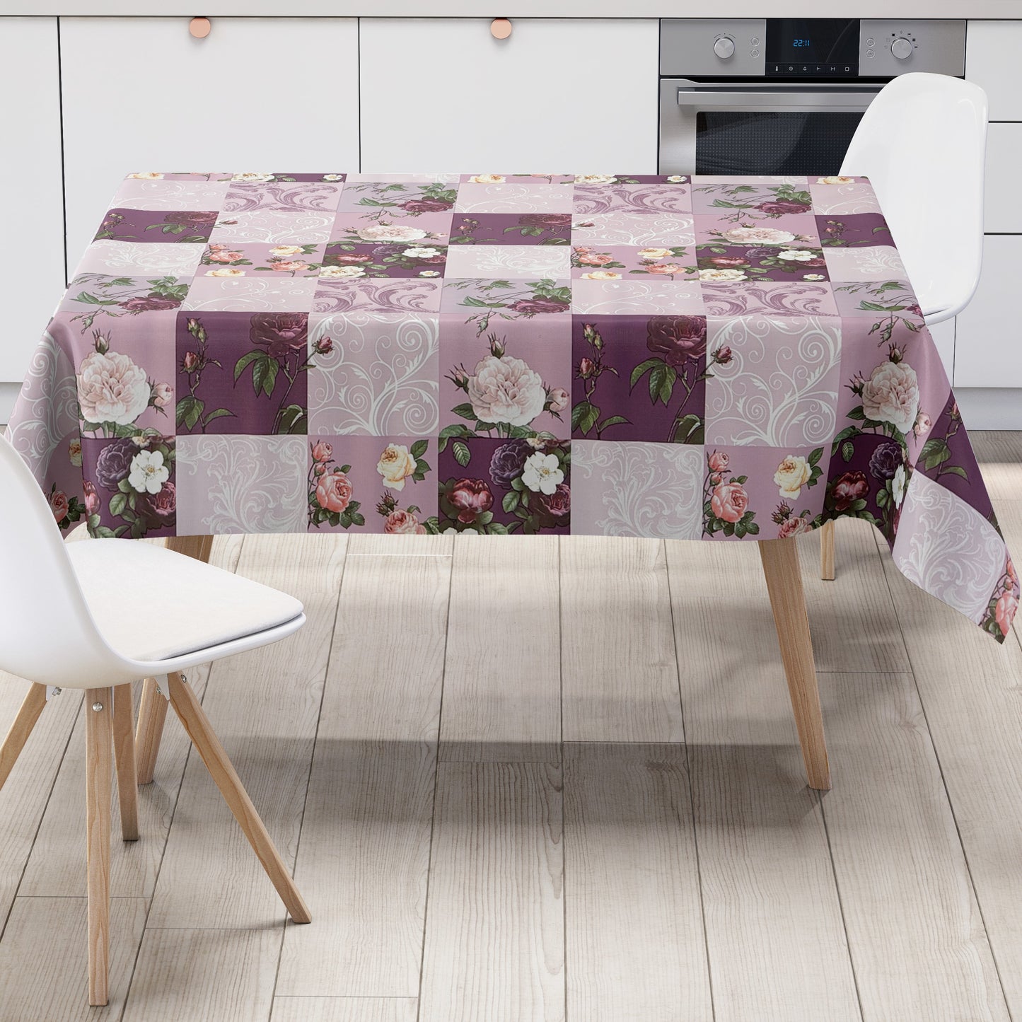 Wachstuch Tischdecke Rosen lila