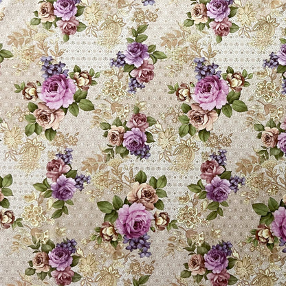 Wachstuch Tischdecke Rosen beige