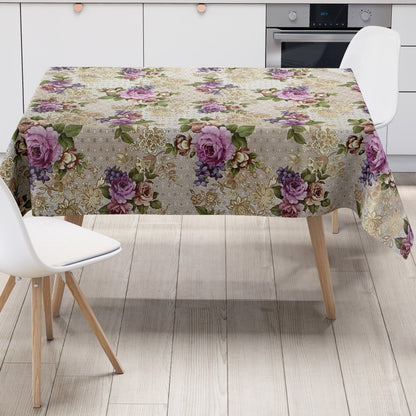 Nappe toile cirée vendue au mètre 01301-00 Pâques Lapin de Pâques Tulipes carrée ronde ovale