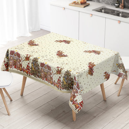 Oilcloth roll Christmas K23A Christmas sleigh border pattern roll goods