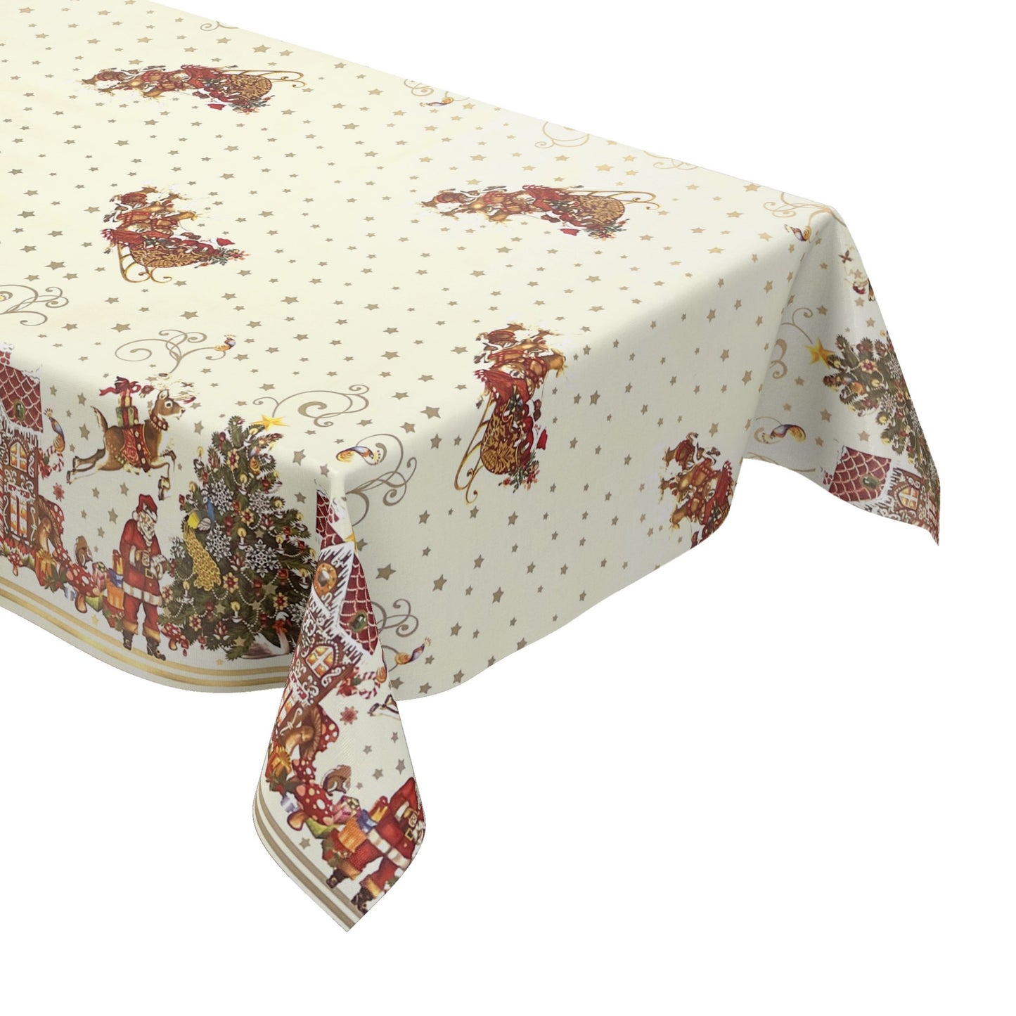 Oilcloth roll Christmas K23A Christmas sleigh border pattern roll goods