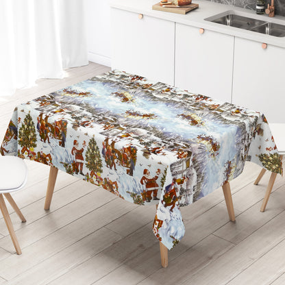 Oilcloth roll Christmas K25A Christmas village border pattern roll goods