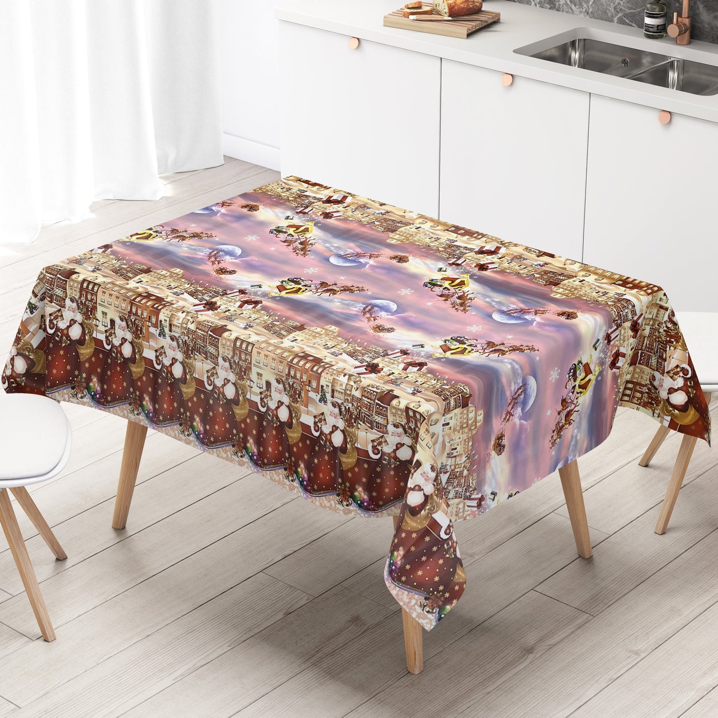 Rouleau de toile cirée Noël K25B Motif de bordure de boules de Noël