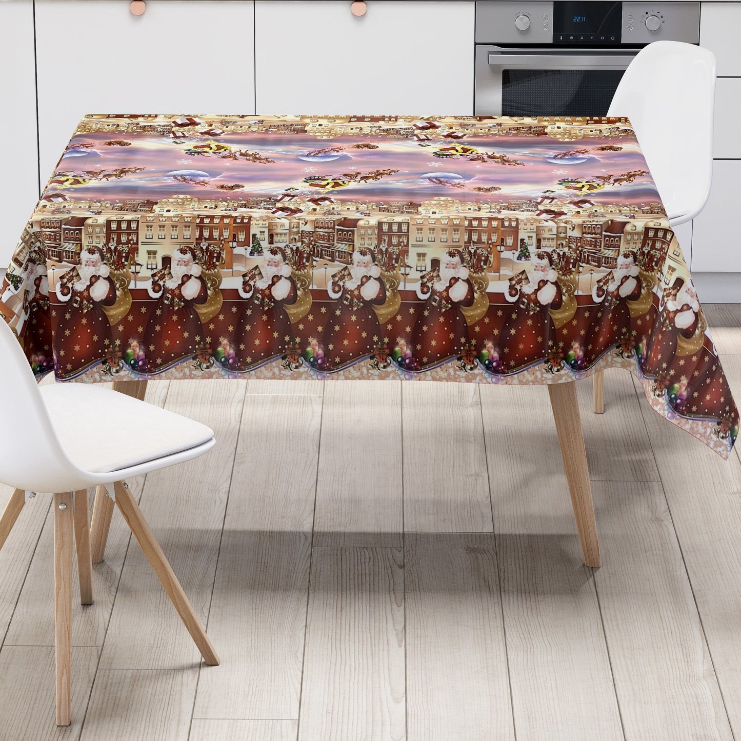 Rouleau de toile cirée Noël K25B Motif de bordure de boules de Noël