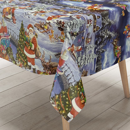 Rouleau de toile cirée Noël K25C Motif de bordure de village de Noël
