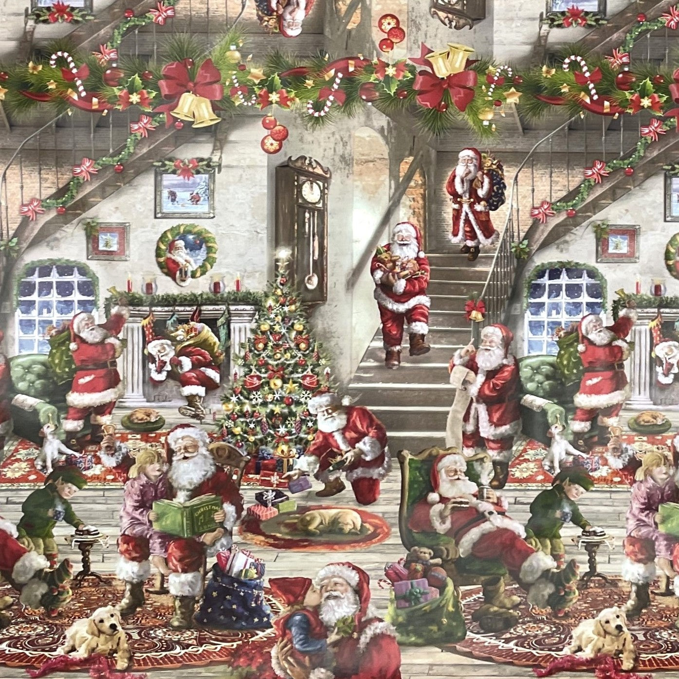 Rouleau de toile cirée Noël K25D Motif bordure de maison de Noël