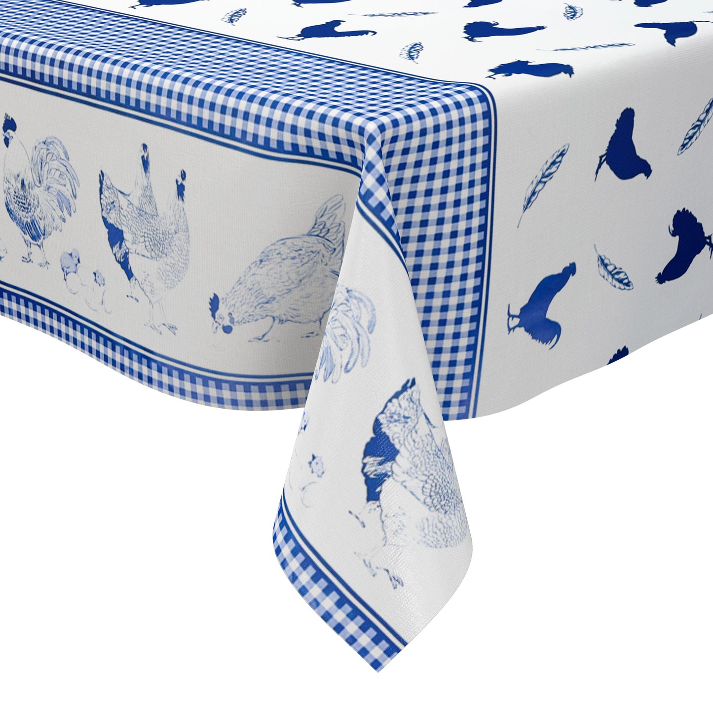 Wachstuch Tischdecke K27C blau Ostern Hühner Küken Landhaus eckig rund oval
