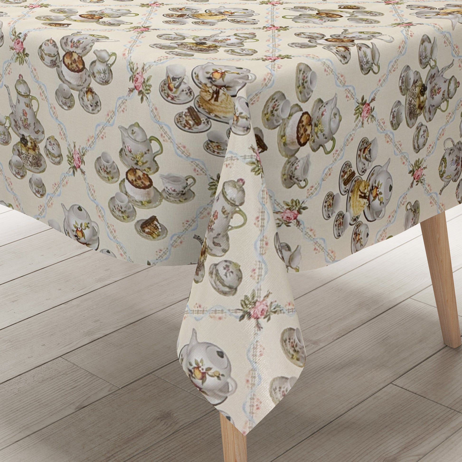 Wachstuch Tischdecke Kuchen und Kaffee