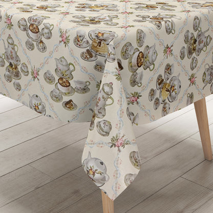 Wachstuch Tischdecke Kuchen und Kaffee