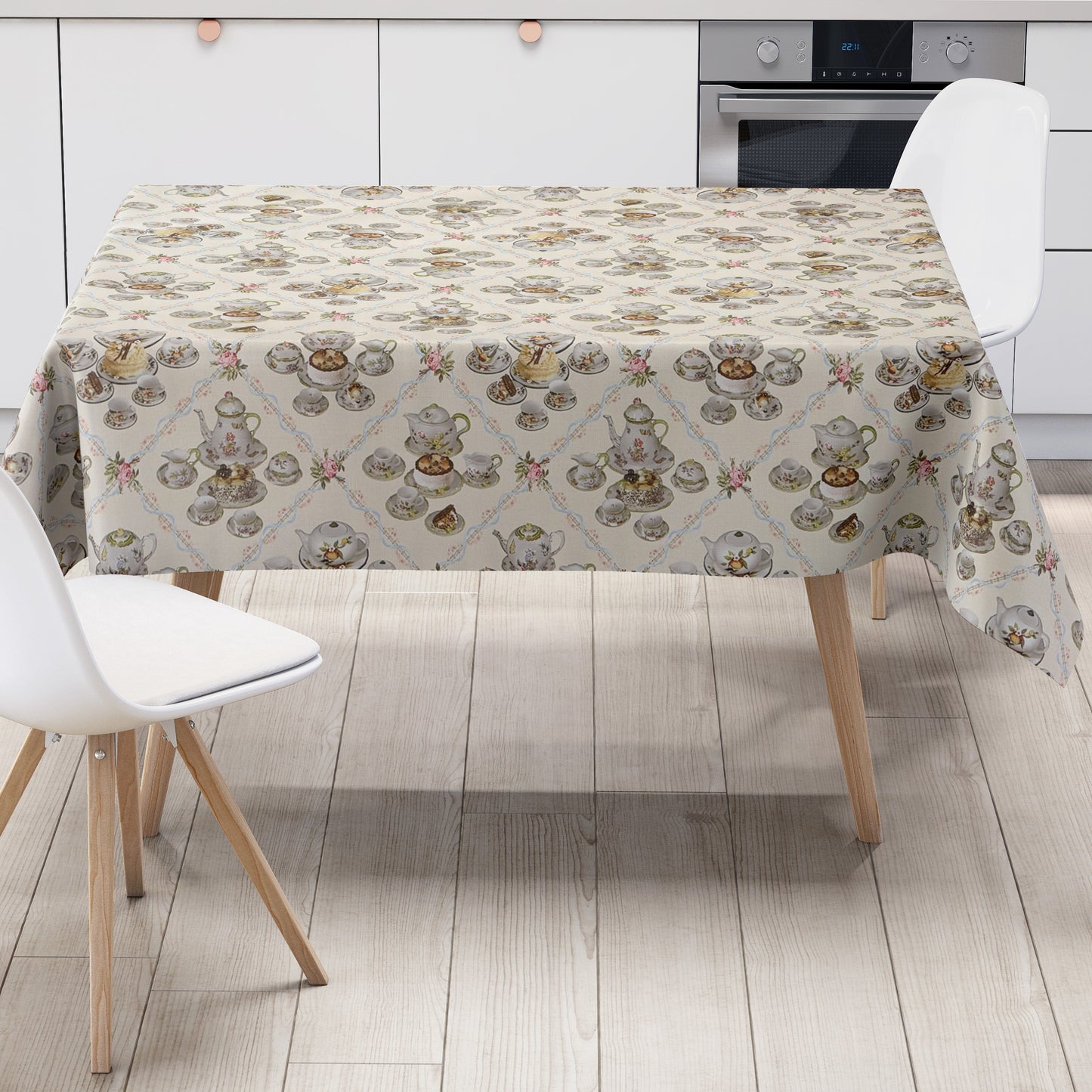 Wachstuch Tischdecke Kuchen und Kaffee