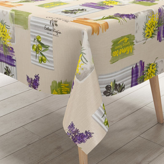 Wachstuch Tischdecke Oliven Lavendel