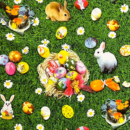 Oilcloth roll sold by the meter roll goods P764-1 Easter Easter eggs Easter bunny