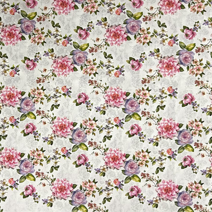 Wachstuch Tischdecke Rosen auf weiss