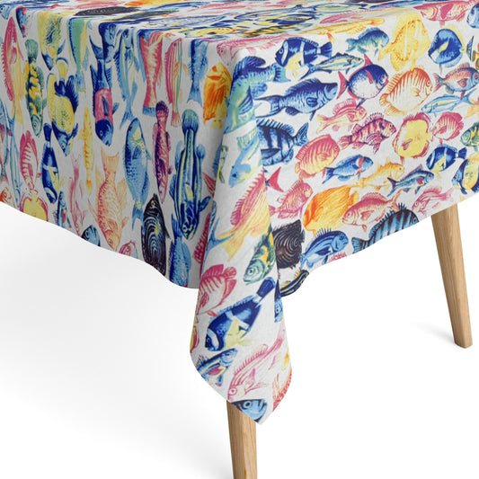 Baumwoll Tischdecke bunte Fische