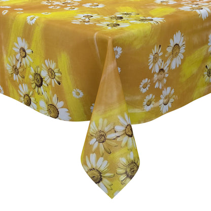 Wachstuch Tischdecke KE11610 terracotta Margeriten Blumen Frühjahr eckig rund oval
