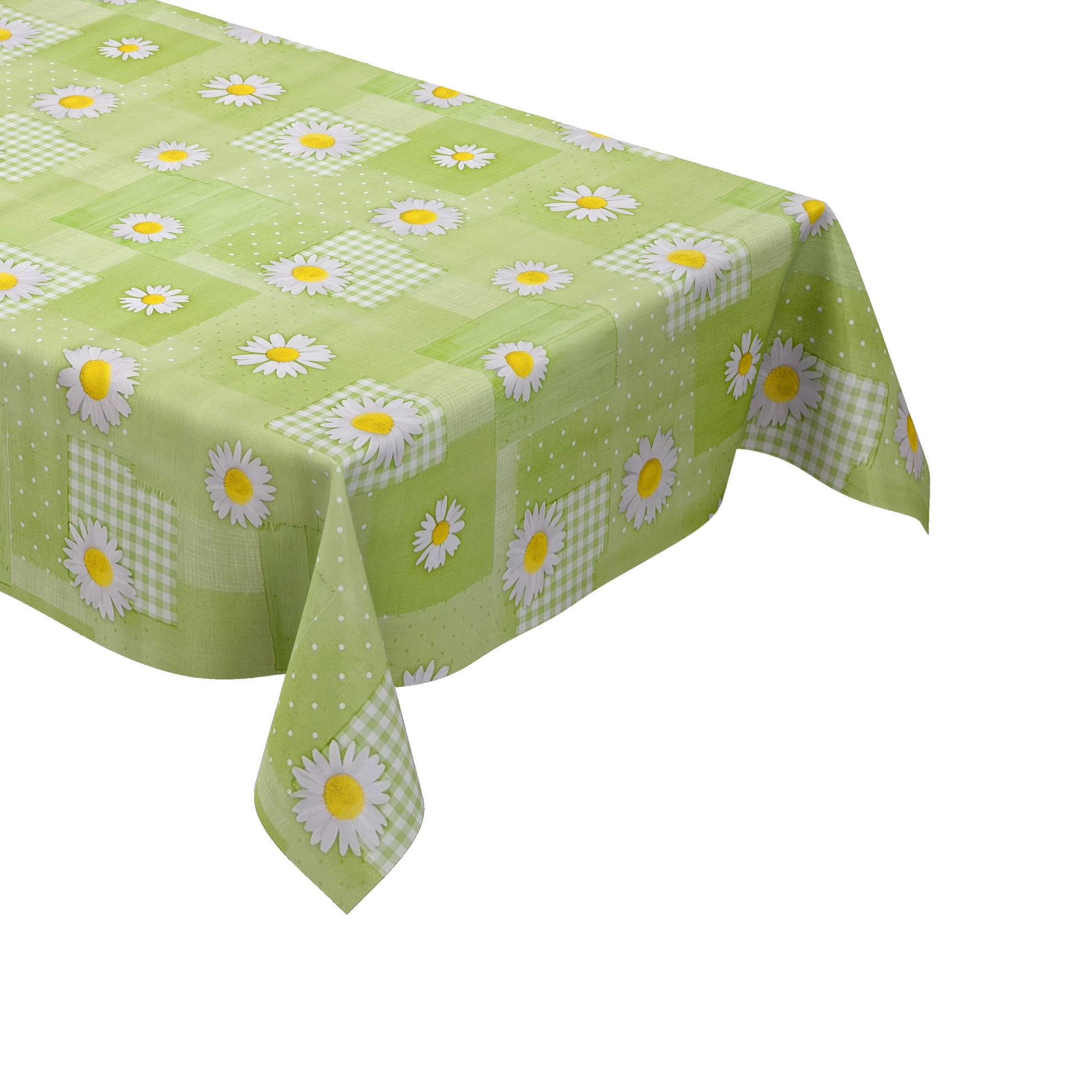 Wachstuch Tischdecke Margeriten grün