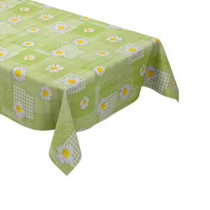 Wachstuch Tischdecke Margeriten grün