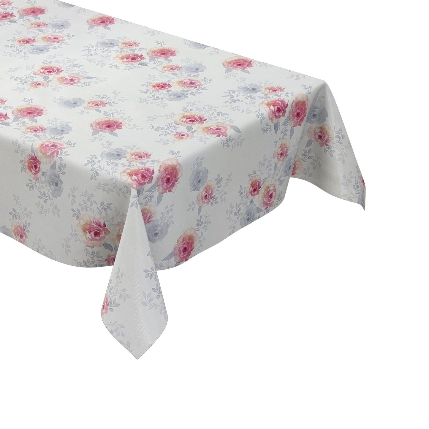 Nappe en toile cirée gaufrée KE4811R roses fleurs carré rond ovale