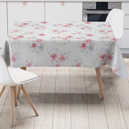 Nappe en toile cirée gaufrée KE4811R roses fleurs carré rond ovale