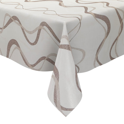 Wachstuch Tischdecke geprägt KE50110 Wellen braun beige eckig rund oval