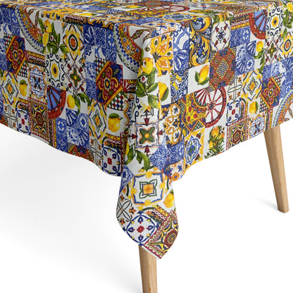 Jacquard Tischdecke Mosaik und Fliesen