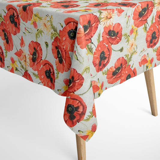 textile Tischdecke Mohnblumen
