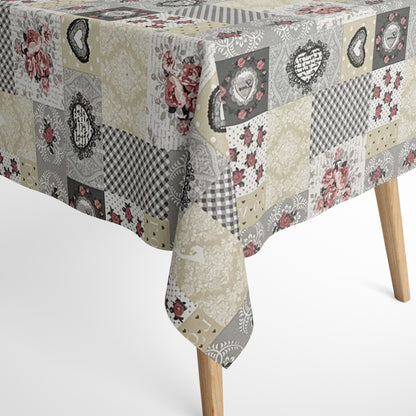 textile Tischdecke LOVE Patchwork